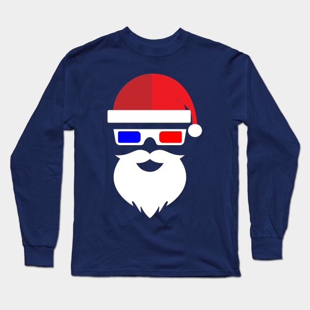 3d Glasses Santa Hat and Beard Shirt Long Sleeve T-Shirt by Brobocop